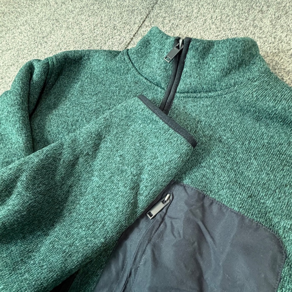 Old Navy Mens Green Sweater Fleece Full Zip Jacket Sherpa Lined Medium
